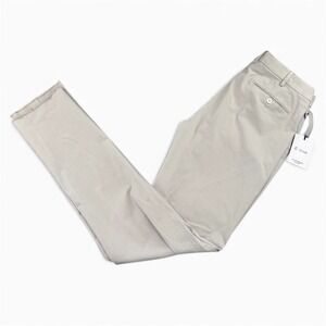 6 East Unhemmed Dress Pants Men Sz 32 Slim Fit Supima Sateen Performance Trouser